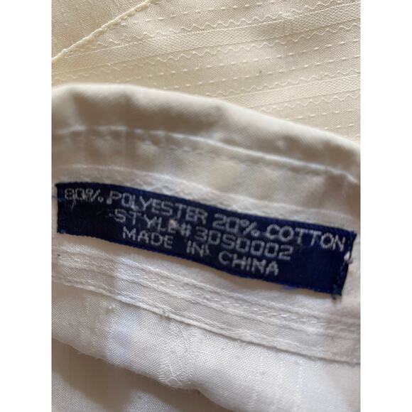 Panhandle Slim White Western Shirt 15 1/2-34 Long sleeved, Button Snap - Picture 4 of 4